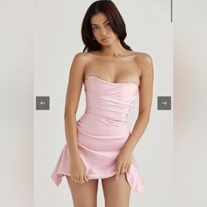 Silky Satin Corset Strapless Party Mini Dress - Pink 
SIZE: XS
BRAND: Fielshop